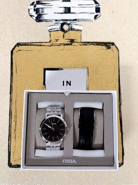 Fossil BQ2466Set Luther 3H Three-Hand Interchangeable Strap Gift Set